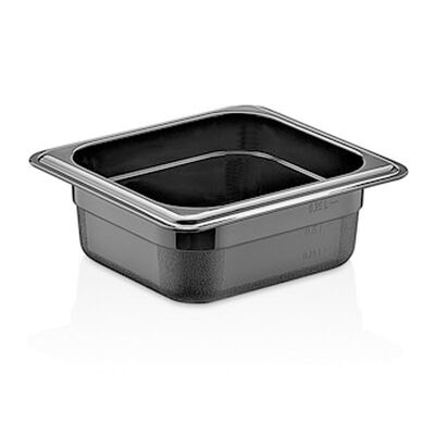 GastroPlast GN 1/6-65 mm Polikarbon Gastronorm Küvet, Siyah