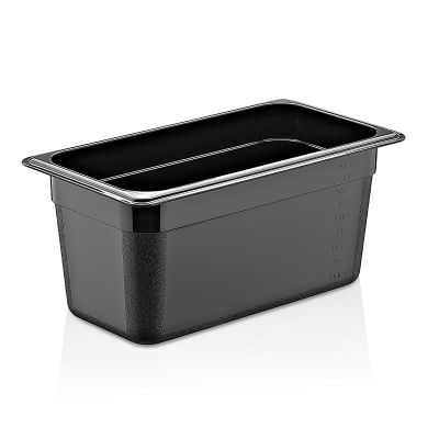 GastroPlast GN1/3-150 mm Polipropilen Gastronorm Küvet, Siyah