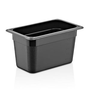 GastroPlast GN1/4-150 mm Polipropilen Gastronorm Küvet, Siyah