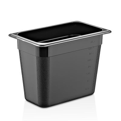 GastroPlast GN1/4-200 mm Polipropilen Gastronorm Küvet, Siyah