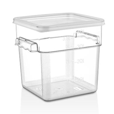 GastroPlast GSP-4 Polikarbon Kare Saklama Kabı, 3.8 L