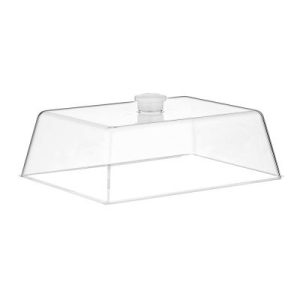 GastroPlast Polikarbonat Fanus, 20x26 cm, Beyaz Kulplu
