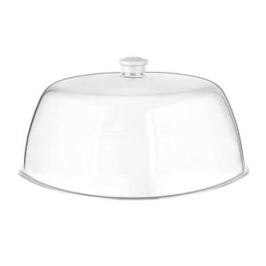 GastroPlast Polikarbonat Fanus, 30 cm, Beyaz Kulplu