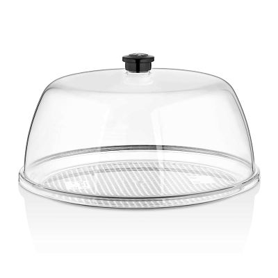 GastroPlast Polikarbonat Fanus, 30 cm, Siyah Kulplu - Görsel 2