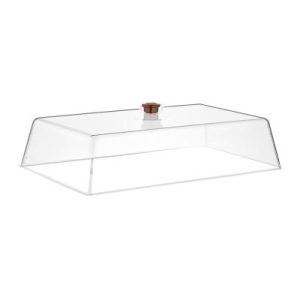 GastroPlast Polikarbonat Fanus, 415x265 mm, Kahverengi Kulplu