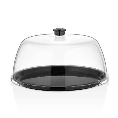 GastroPlast Polikarbonat Yuvarlak Fanus Tepsisi, 30 cm, Siyah - Görsel 2