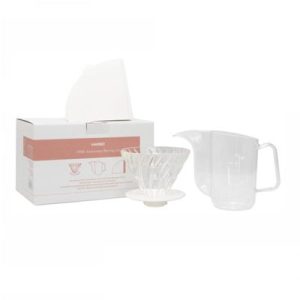 Hario VDAP-02-BLM 100. Yıl Demleme Kiti (V60 02 Cam Dripper + AIR Kettle + Filtre Kağıdı)