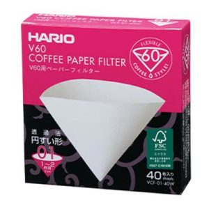 Hario VCF-01-40W V60 01 Dripper Filtresi, 40 Adet