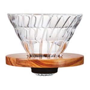 Hario VDG-02-OV V60 02 Ahşap Altlıklı Cam Dripper