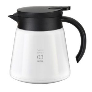 Hario VHS-80W V60 03 Yalıtımlı Paslanmaz Servis Sürahisi, 800 ml, Beyaz