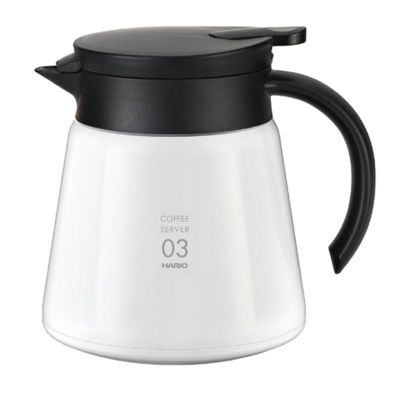 Hario VHS-80W V60 03 Yalıtımlı Paslanmaz Servis Sürahisi, 800 ml, Beyaz