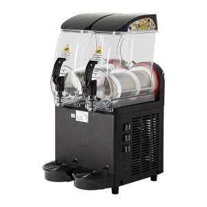 Hosk Işıklı Kapaklı Ice Slush Makinesi, 2x12 L, Siyah