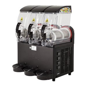 Hosk Işıklı Kapaklı Ice Slush Makinesi, 3x12 L, Siyah
