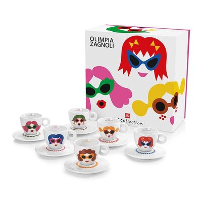 illy Art Collection 2019 Olimpia Zagnoli Cappuccino 6’lı Fincan Takımı, 170 cc