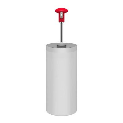 Kalando KD-004 Silindir Hazneli Basmalı Paslanmaz Çelik Sos Pompası, 2.25 L, Kırmızı - Görsel 2