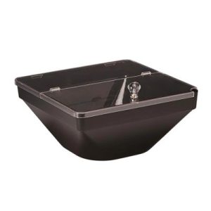 Zicco ZCP-612 Polikarbon Kapaklı Teşhir Kasesi, 26x26x12 cm, Siyah