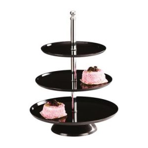 Zicco ZCB-02 3 Katlı Polikarbon Teşhir Standı, 50 cm, Siyah