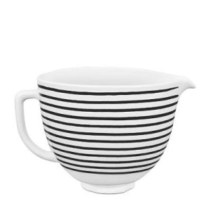 KitchenAid 5KSM2CB5PHS Classic 4.8 L Gövde için Seramik Karıştırma Kasesi, Siyah Beyaz