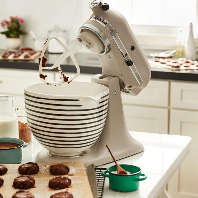 KitchenAid 5KSM2CB5PHS Classic 4.8 L Gövde için Seramik Karıştırma Kasesi, Siyah Beyaz - Görsel 3