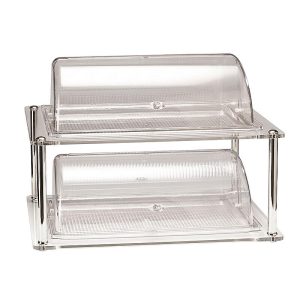 Zicco ZCP-220 Akrilik Standlı Rolltop Kapaklı Polikarbon Teşhir Standı, GN 1/1, 44x64 cm