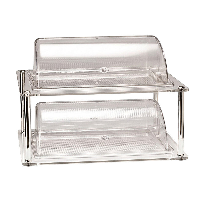 Zicco ZCP-220 Akrilik Standlı Rolltop Kapaklı Polikarbon Teşhir Standı, GN 1/1, 44x64 cm