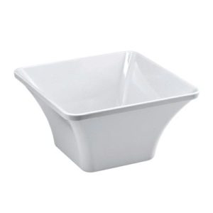 Zicco K-1407 Köşeli Melamin Kase, 27x27x14.5 cm, Beyaz
