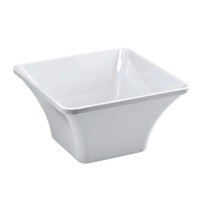 Zicco K-1407 Köşeli Melamin Kase, 27x27x14.5 cm, Beyaz