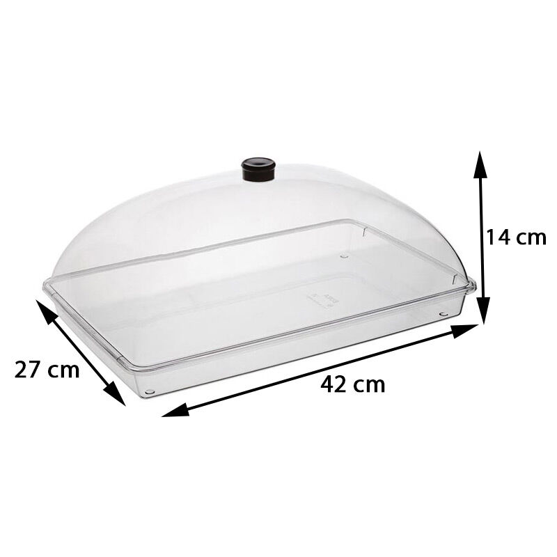Bora Plastik Kristal Köşeli Fanus Takım, 42x27 cm - Görsel 2