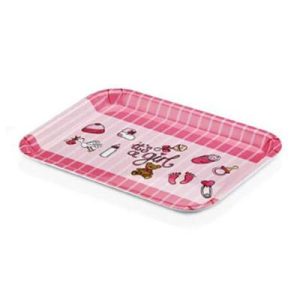 Külsan Thermoset Baby Life Bebek Tepsi, 31x23 cm, Pembe