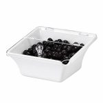 Zicco K-2300 Kapaklı Melamin Teşhir Kasesi, 22x22x8-11 cm, Beyaz