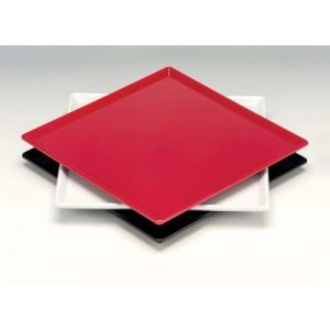 Zicco K-2043 Melamin Kare Teşhir Tabağı, 25x25 cm, Kırmızı
