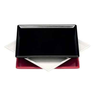 Zicco K-2042 Melamin Kare Teşhir Tabağı, 20x20 cm, Siyah