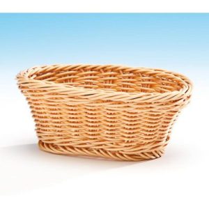 Zicco JQ-4005 Plastik Mini Oval Ekmek Sepeti, 8x12x7 cm, Açık Renk