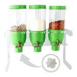 Oggetti 3 Hazneli Set Üstü Silo, Pleksi, Kapasite 4.5 kg, 12x30 cm, Yeşil