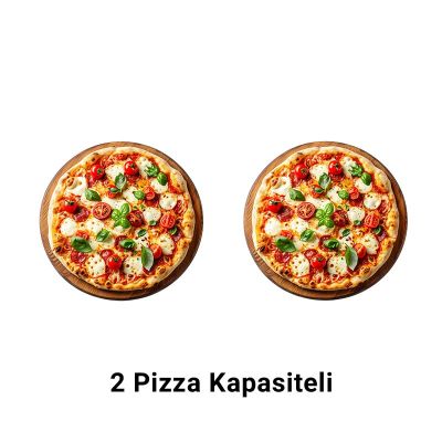 Omake FPZ01.E21 25 cm x 2 Adet Kapasiteli Çift Katlı Pizza Fırını, 52x52 cm, Elektrikli - Görsel 2