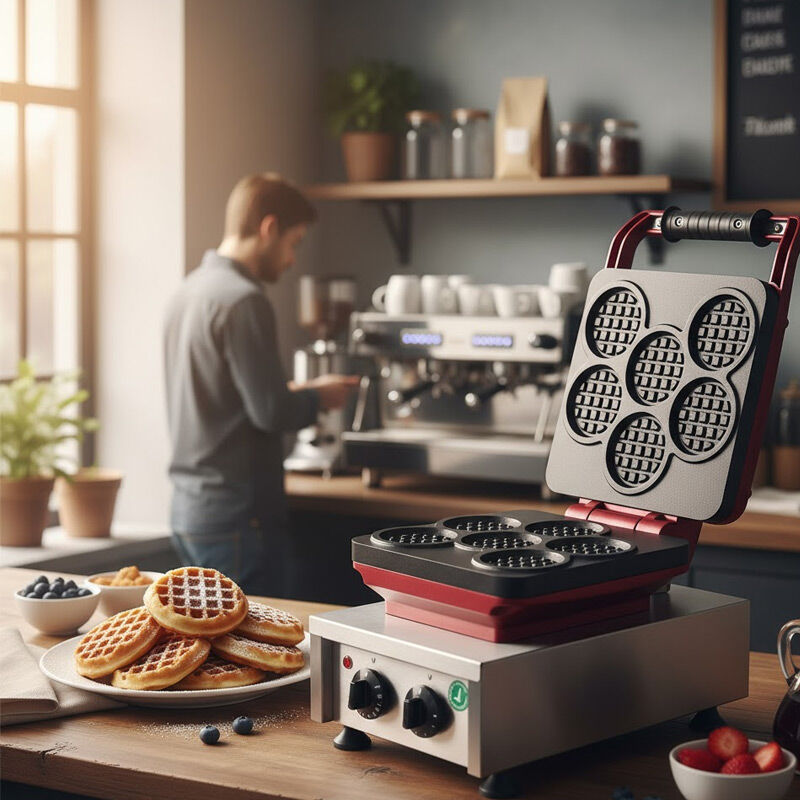 Omake WFL21.E12 Z5F Zamanlayıcılı Yuvarlak Mini Belçika Tekli Waffle Makinesi, Elektrikli - Görsel 2