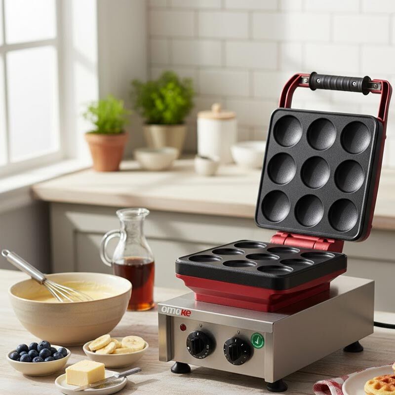 Omake WFL21.E12 Zamanlayıcılı Balls Tekli Waffle Makinesi, Elektrikli - Görsel 2