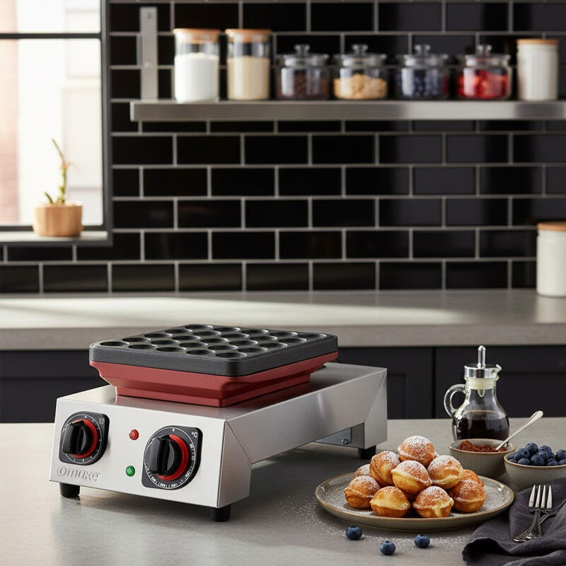 Omake PFR01.E11 Manuel Zamanlayıcılı Top Poffertjes Tekli Waffle Makinesi, Elektrikli - Görsel 2