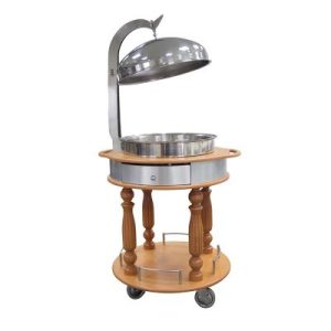 Öztiryakiler Ahşap Chafing Dish Servis Arabası, 90 cm