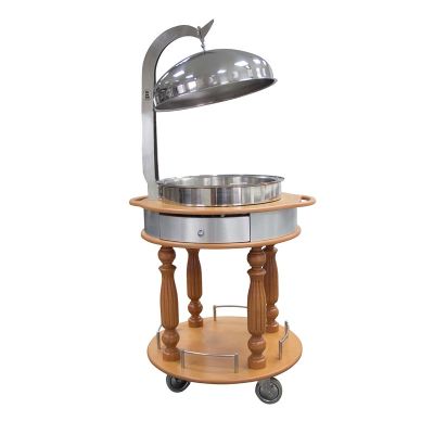 Öztiryakiler Ahşap Chafing Dish Servis Arabası, 90 cm