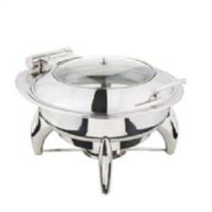 Öztiryakiler Ayaklı Dikdörtgen Cam Kapaklı Chafing Dish, GN 2/3, 6 L, Jel Yakıtlı