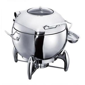 Öztiryakiler Yuvarlak Standlı Chafing Dish Çorbalık, 11 L, Jel Yakıtlı