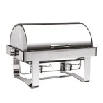Öztiryakiler Düz Ayaklı 180 Derece Açılır Kapaklı Chafing Dish, GN 1/1, Jel Yakıt + Elektrikli