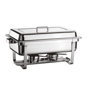 Öztiryakiler Düz Kapaklı Geçme Ayaklı Chafing Dish, GN 1/1, Jel Yakıt + Elektrikli