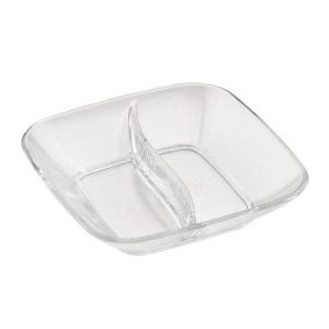 Bora Plastik Kare Bölmeli Sos Kabı, Polikarbonat, 8.5 cm, Şeffaf