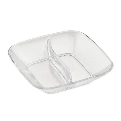 Bora Plastik Kare Bölmeli Sos Kabı, Polikarbonat, 8.5 cm, Şeffaf