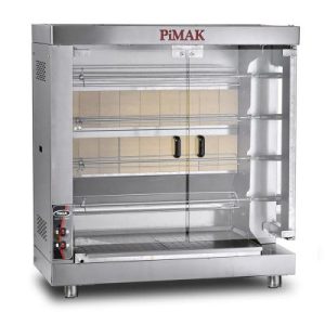 Pimak Kollu Set Üstü Piliç Çevirme Makinesi, 20 Piliç Kapasiteli, Doğalgazlı