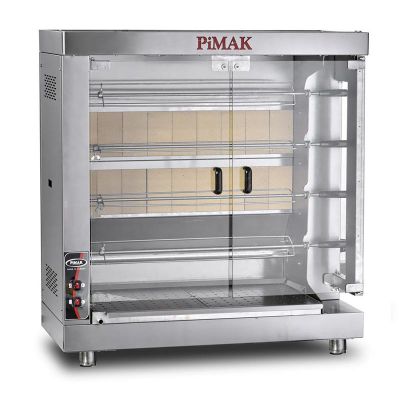 Pimak Kollu Set Üstü Piliç Çevirme Makinesi, 20 Piliç Kapasiteli, Doğalgazlı