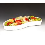 Zicco ZCP-299 Polikarbon Damla Teşhir Tabağı, 45x21x6.5 cm, Beyaz