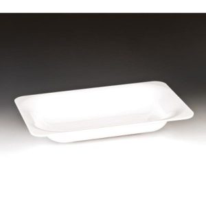 Zicco ZCP-298 Polikarbon Dikdörtgen Teşhir Tabağı, 40x26x6.5 cm, Beyaz